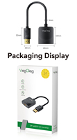 VegGieg - Convertidor DP a HDMI 4K 30Hz al por Mayor, Adaptador DisplayPort a HDMI Macho a Hembra con Chip CS5218 y Cable OFC para PC y TV