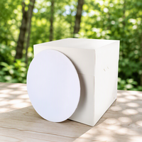 Ensemble de boîtes à gâteaux hautes écologiques Culpitt Classic |   Boîte à courrier carrée de 10 pouces en carton masonite de qualité supérieure |   Blanc 10x10x10 pouces à plusieurs niveaux