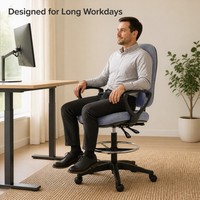 Chaise de bureau ergonomique avec réglage électrique de la hauteur, confortable, soutien de la tête, du dos et de la taille, en tissu moderne et réglable