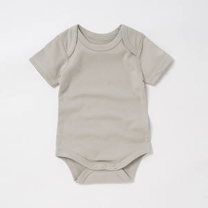 Pijama de Algodón Orgánico Sólido para Bebé, Mameluco de Manga Corta para Verano, para Niños y Niñas - Product Image 4