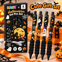 Ensemble de stylos gel KAIX Halloween, 4 pièces, 0,5 mm, stylos d'écriture, logo personnalisé, emballage en boîte cadeau, stylos gel de couleur créatifs et adorables
