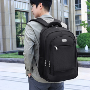 Minimalist Urban <b>Backpack</b> 15.6 Inch Computer Interlayer Business Travel <b>Student</b> Unisex Gray Blue Black Solid Color Spring 2024 - Product Image 2