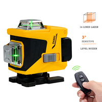 Niveau laser vert à 16 lignes rotatif 4D 360 à nivellement automatique Niveau laser à 16 lignes pour outils de construction extérieurs avec trépied