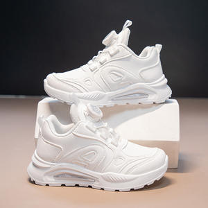 Venta al por mayor de niños transpirable niños Casual cuero botón giratorio zapatos deportivos zapatillas para niños niñas - Product Image 1