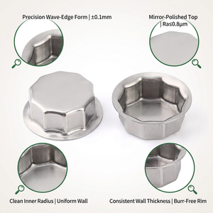 Piezas de Carcasa y Cubierta Estampadas de Metal Personalizadas OEM, de Aluminio, Acero Inoxidable y <span class=keywords><strong>Cobre</strong></span>, <span class=keywords><strong>con</strong></span> Conformación Profunda - Product Image 2