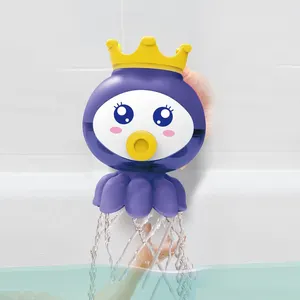 शिशु कार्टून ऑक्टोपस स्नान बौछार स्प्रे प्लास्टिक की बौछार सिर खिलौना बच्चों के लिए मजेदार घूर्णन बौछार