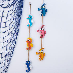 Decoración de Pared de Madera Pintada con Estrellas de Mar y Peces Pequeños, Estilo <span class=keywords><strong>Mediterráneo</strong></span>, Ecológica para el Hogar - Product Image 5