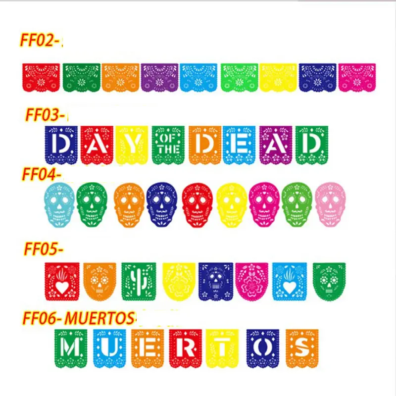 Undead festival decoration felt pull flag day of the dead death day color pull flower