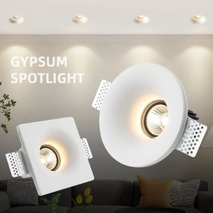 Juego de Lámparas Empotradas para <span class=keywords><strong>Baño</strong></span> de Hotel, Iluminación COB Antideslumbrante, Redondas y Cuadradas, <span class=keywords><strong>LED</strong></span> Empotradas en Yeso - Product Image 1