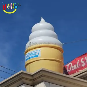 Cono de helado inflable para decoración, modelo de comida para publicidad comercial