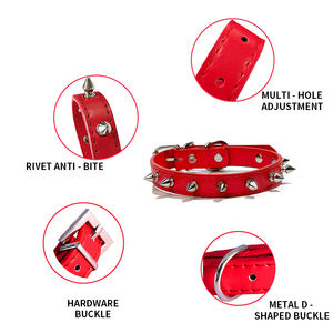 Collare per cani con rivetto regolabile con anello per collo Anti-mordente per cani - Product Image 3