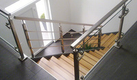 Support de main courante en acier inoxydable satiné SS316 pour balustrade en verre