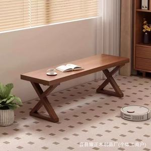 Shoe changing bench, doorway, solid wood long bench, Chinese style dining table bench, simple bedroom <b>bed</b> <b>end</b> bench - Product Image 2