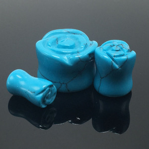 Bouchons d'oreille pour Double oreille avec pierres précieuses, 6mm, Rose, bleu, Turquoise, <span class=keywords><strong>Piercing</strong></span> du <span class=keywords><strong>corps</strong></span>, nouveauté, - Product Image 2