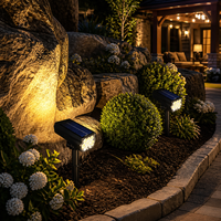 Projecteur solaire LED blanc chaud extérieur étanche avec capteur de contrôle, rechargeable et portable pour jardin, cour, arbre, conforme RoHS