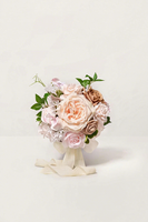 Künstliche Seidenblumen Rosa & Sandbeige Brautsträuße 4 Stück 7 Zoll für Brautjungfern Hochzeit