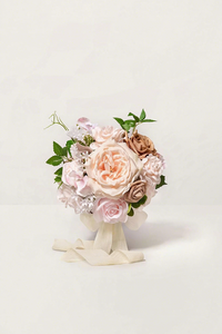 Bouquets <span class=keywords><strong>de</strong></span> mariée en fleurs artificielles en soie rose et beige <span class=keywords><strong>sable</strong></span>, 4 pièces, 7 pouces, pour demoiselles d'honneur, mariage - Product Image 2