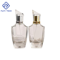 Flacon de parfum de luxe en verre transparent à fond épais avec bouchon doré/argenté, pulvérisateur à pompe, diffuseur à bâtonnets 50 ml pour homme/femme - Meilleures ventes