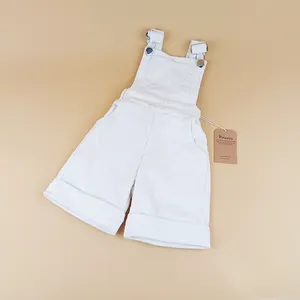 Pinuotu OEM Cute Newborn Baby Summer Clothes Strap Plain Rompers Cotton Unisex Chunky Solid Infants Corduroy Overalls
