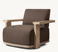 Chaise longue d'extérieur en teck TAVIRA - Écologique et résistante aux intempéries pour villa, hôtel, jardin