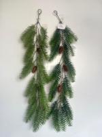 Décoration d'intérieur/extérieur pour Thanksgiving et Pâques, verdure artificielle, longues feuilles de pin, plantes suspendues, vigne, fausse plante suspendue à aiguilles de pin