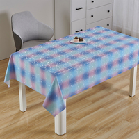 Nappe rectangulaire en PVC imprimé effet arc-en-ciel pastel RNPT, dégradé coloré, pour décoration de cuisine