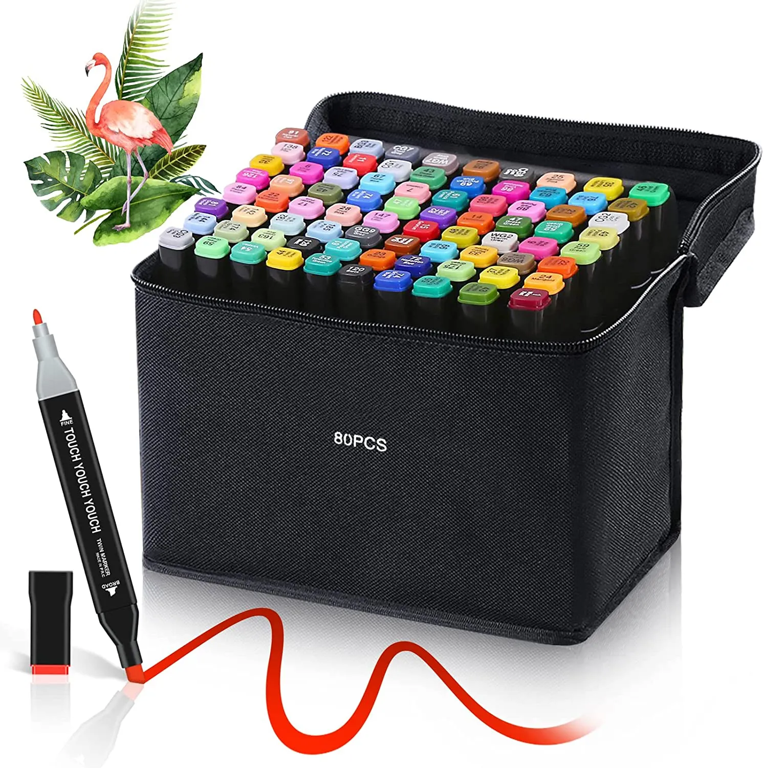 High Quality Fluent Writing 80 100 128 Colors Artist Alcohol Based Markers Dual Tip Permanent Marker Pens