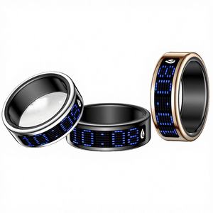 Anneau intelligent en acier inoxydable SR16, affichage des appels, rappel d'appels, étanche IP68, chargeur sans fil IOS, suivi de la santé et de la forme physique, contrôle par application - Product Image 5