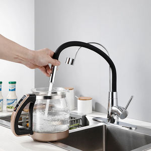 SANIPRO nouveau Style laiton chaud et froid évier de cuisine mitigeur robinets <span class=keywords><strong>noir</strong></span> Gel de silice tuyau <span class=keywords><strong>poser</strong></span> robinet d'eau rotatif - Product Image 6