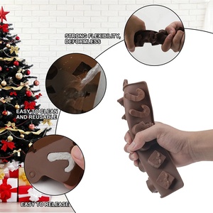 Cetakan silikon coklat desain Natal cetakan permen silikon baru cetakan Natal Set silikon cetakan Natal untuk memanggang permen - Product Image 4