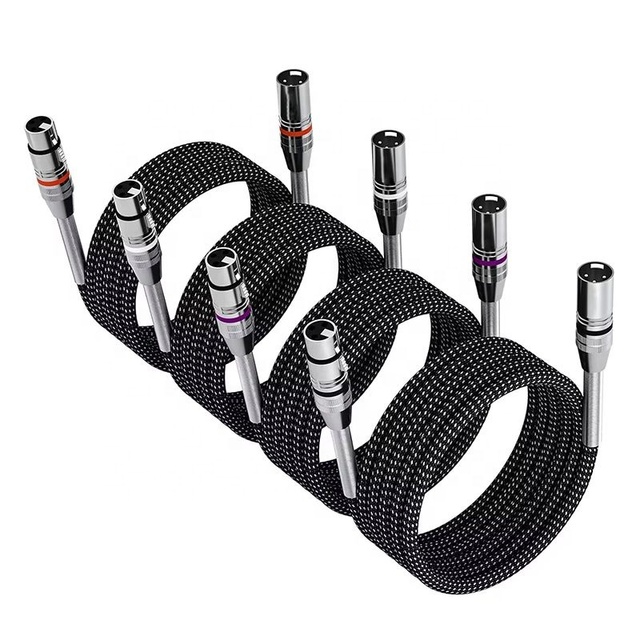 Premium 3Pin XLR Male to Female Balanced Audio Cable Silver Plated OFC Copper Shielded Cord for Microphone Mixer Live Stage