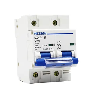 Güzel fiyat OEM MEZEEN MCB DZ47-125 1 2 3 4 5 6 10 16 20 25 32 40 50 63 amp 2 kutuplu MCB minyatür devre kesici