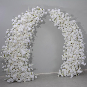 M-HOA053 Artificial horn flower arch wholesale flower arch decoration pink <b>rose</b> flower horn arch for wedding event arrangements - Product Image 5