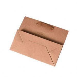 Custom Made High Quality logo Gold Foil Stamping Kraft Paper <b>Bag</b> with Cotton Handle - Product Image 3