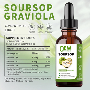 Tinh chất quả sầu riêng hữu cơ dạng nhỏ giọt OEM, chiết xuất lá sầu riêng, chiết xuất lá graviola dạng lỏng, lá guanabana - Product Image 2