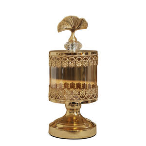 Contenitori in Vetro Dorato per Caffè, Caramelle, Tè, Zucchero, Barattoli per Conservazione, Decorazione per Feste con Frutta Secca, Scatola in Vetro per Conservazione - Product Image 5