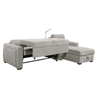 Canapé-lit en L deux places de style européen, rembourrage en éponge, durable, facile à nettoyer, écologique, avec porte-gobelets pour salon et appartement