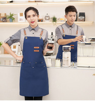 Tablier coréen en toile imperméable, personnalisable avec logo, pour la restauration, la cuisine, les cafés, les serveurs, tablier tendance
