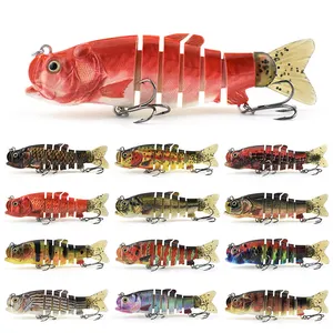 WEIHE 20 cm 112.6g 15 cores 6 segmentos isca multi articulada isca de pesca dura afundando lento com 2 # ganchos fundição isca de pesca