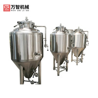 Cuve de Fermentation WANZHI à Fond Conique en Acier Inoxydable 200L, Contrôlée par PLC, Réservoir sous Pression avec Pompe et Refroidissement par Glycol