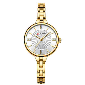 CURREN 9097 Montre Minimaliste Femme Luxe Léger Diamantée 30mm Verre Aiguille Alliage Acier Inoxydable Bracelet Étanche - Product Image 5