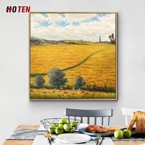 Cuadro <span class=keywords><strong>de</strong></span> Paisaje Pintado a Mano al Óleo Estilo Impresionista, Arte <span class=keywords><strong>de</strong></span> Pared en Lienzo, Tamaño Personalizado, Escena Rural Original, <span class=keywords><strong>Campo</strong></span> <span class=keywords><strong>de</strong></span> Trigo, Molino <span class=keywords><strong>de</strong></span> Viento - Product Image 5