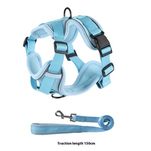 Small Medium-sized <strong>Dog</strong> Strap <strong>Harness</strong> Breathable Reflective Anti-Break Button Closure Chest Coat Vest Rope Made Polyester Nylon - Product Image 1