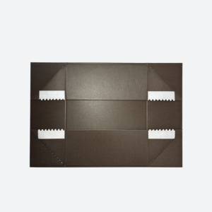 Boîte cadeau A4 profonde en cuir texturé Oxford, aspect structuré, pliable, emballage rigide pour cadeaux d'entreprise avec ruban - Product Image 3