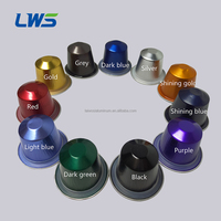 Capsules de café vides en aluminium avec couvercle compostable et corps en aluminium, OEM, vente en gros