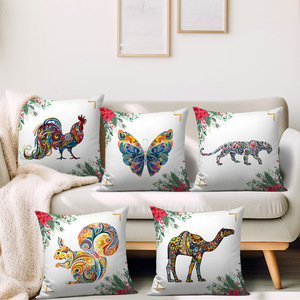 Tóm Tắt Kỹ Thuật Số In Ném Gối Đa-Màu Sắc Mô Hình Động Vật Polyester Đệm Bìa Cho Đảng Nhà - Product Image 1