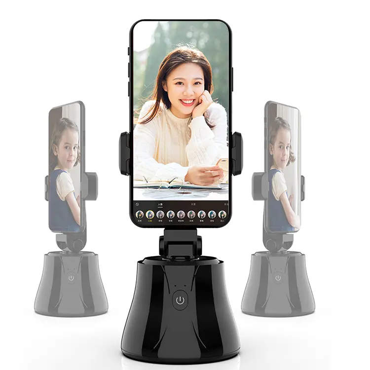 Smart Auto 360 Rotating Face Tracking Mobile Phone Holder Tripod With AI PTZ Auto Pictures Shooting Live Show Phone Mount