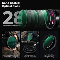 Filtre ND réglable ultra-fin K&F Concept 37-105mm ND2-32 sans lignes croisées, verre cranté HD avec trois chiffons de nettoyage