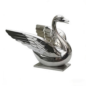 ประติมากรรมหงส์สแตนเลสขัดเงาแบบกำหนดเอง ของตกแต่งสวน/สวนสัตว์ พร้อมน้ำพุ - Product Image 4