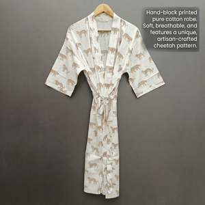 Robe kimono en coton indien pour femmes, robe kimono à imprimé artisanal, robe de plage, robe kimono - Product Image 1